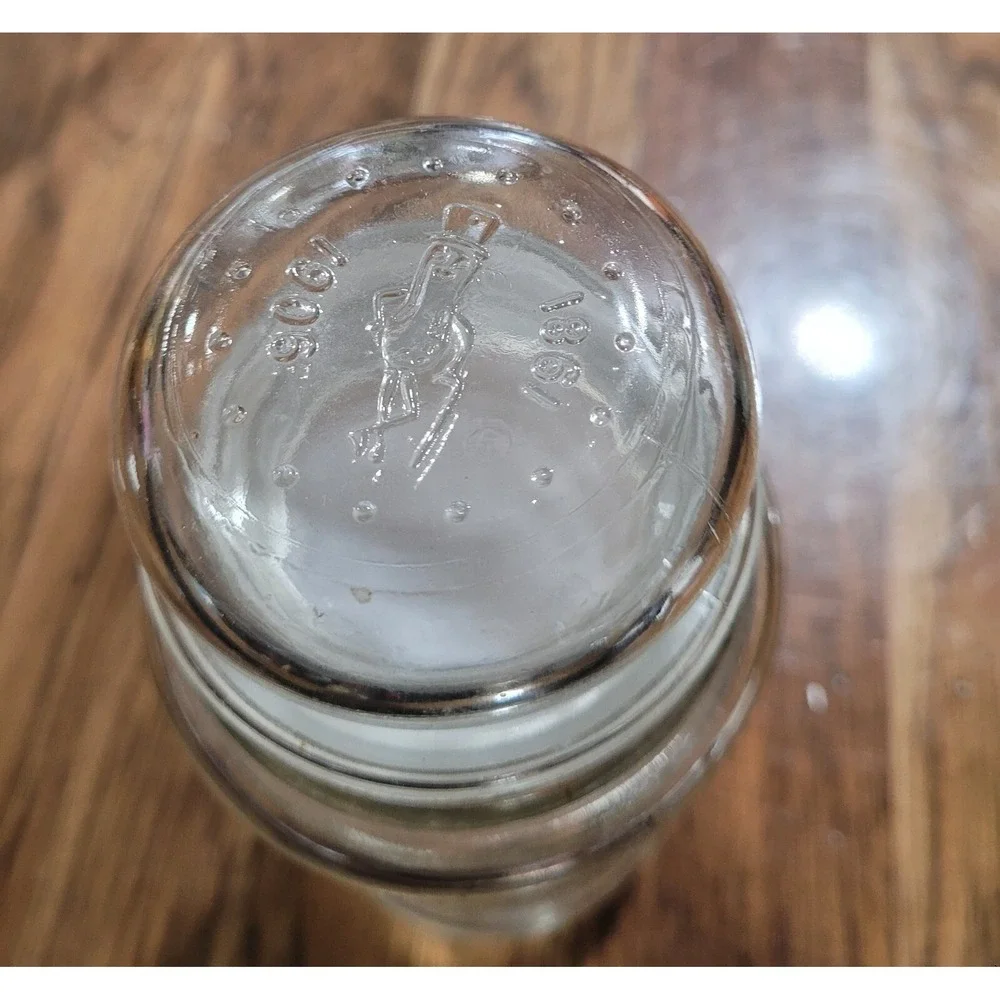 1982 Planters Glass Canister Jar Wheat Pattern with Lid Mr Peanut Anchor Hocking